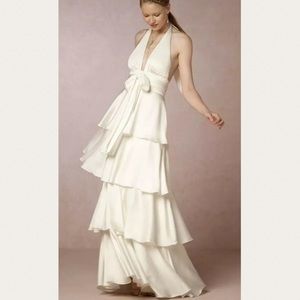 NWT BHLDN x Jill Stuart Billie 4 Ivory Tiered Gown